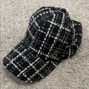 Karl Lagerfeld Black and White Tweed Hat